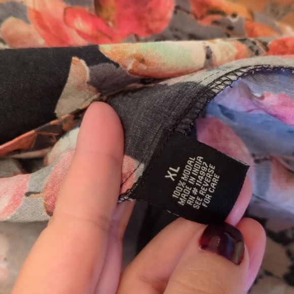 Tolani collection Adele button down Boho Floral patches Long Sleeve Blouse XL - Picture 7 of 10